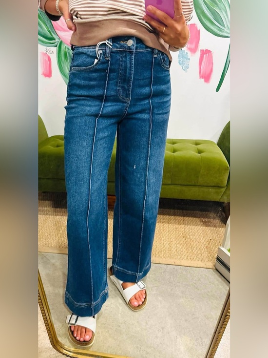 Zenana Outfitters Denim - Zenana Outfitters Dark Blue Flare Wide-Leg Jeans
